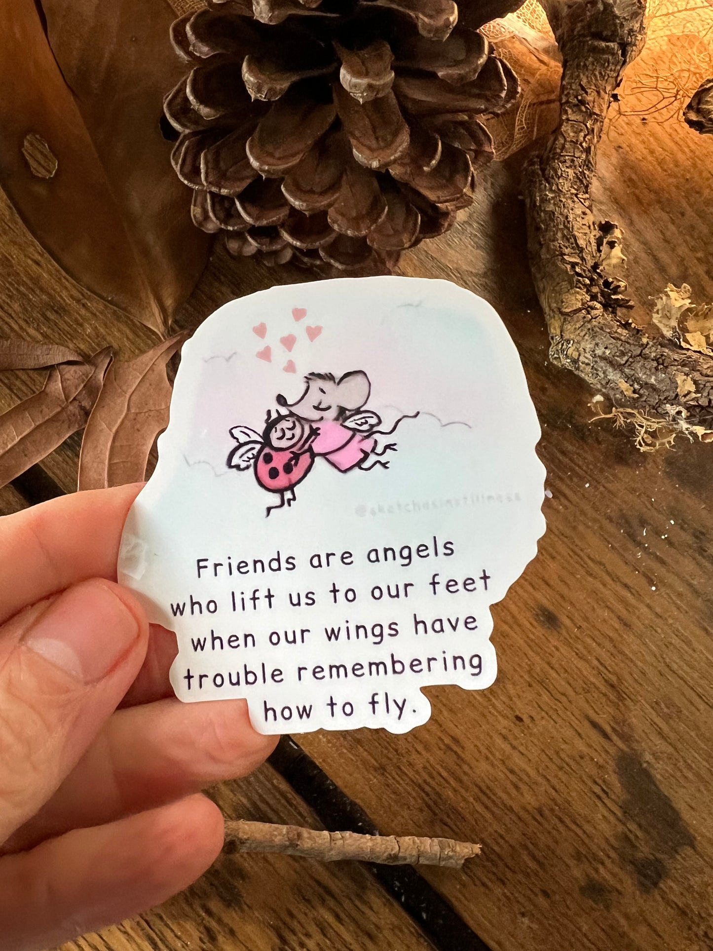 Sticker "good friends are angels"