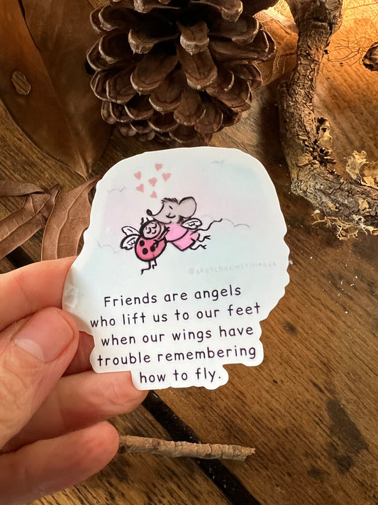 Sticker "good friends are angels"