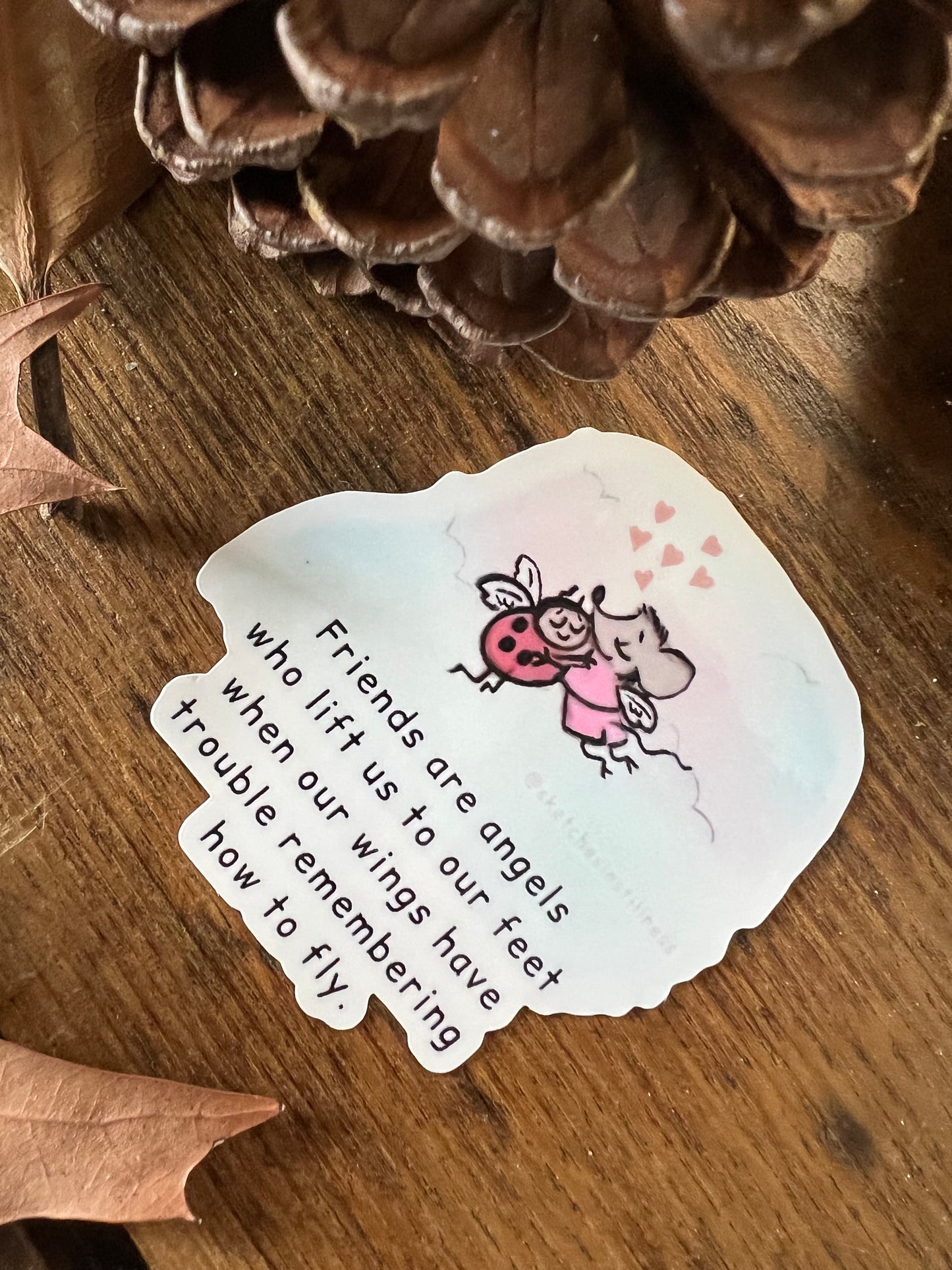 Sticker "good friends are angels"