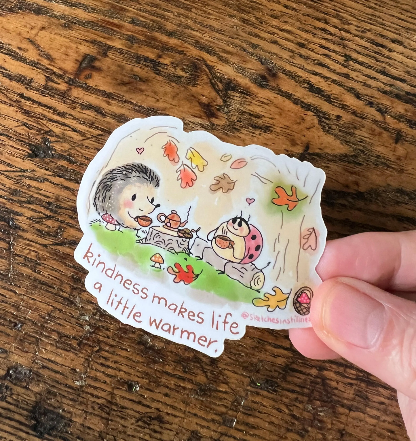 Sticker, "Kindness makes life a little warmer"