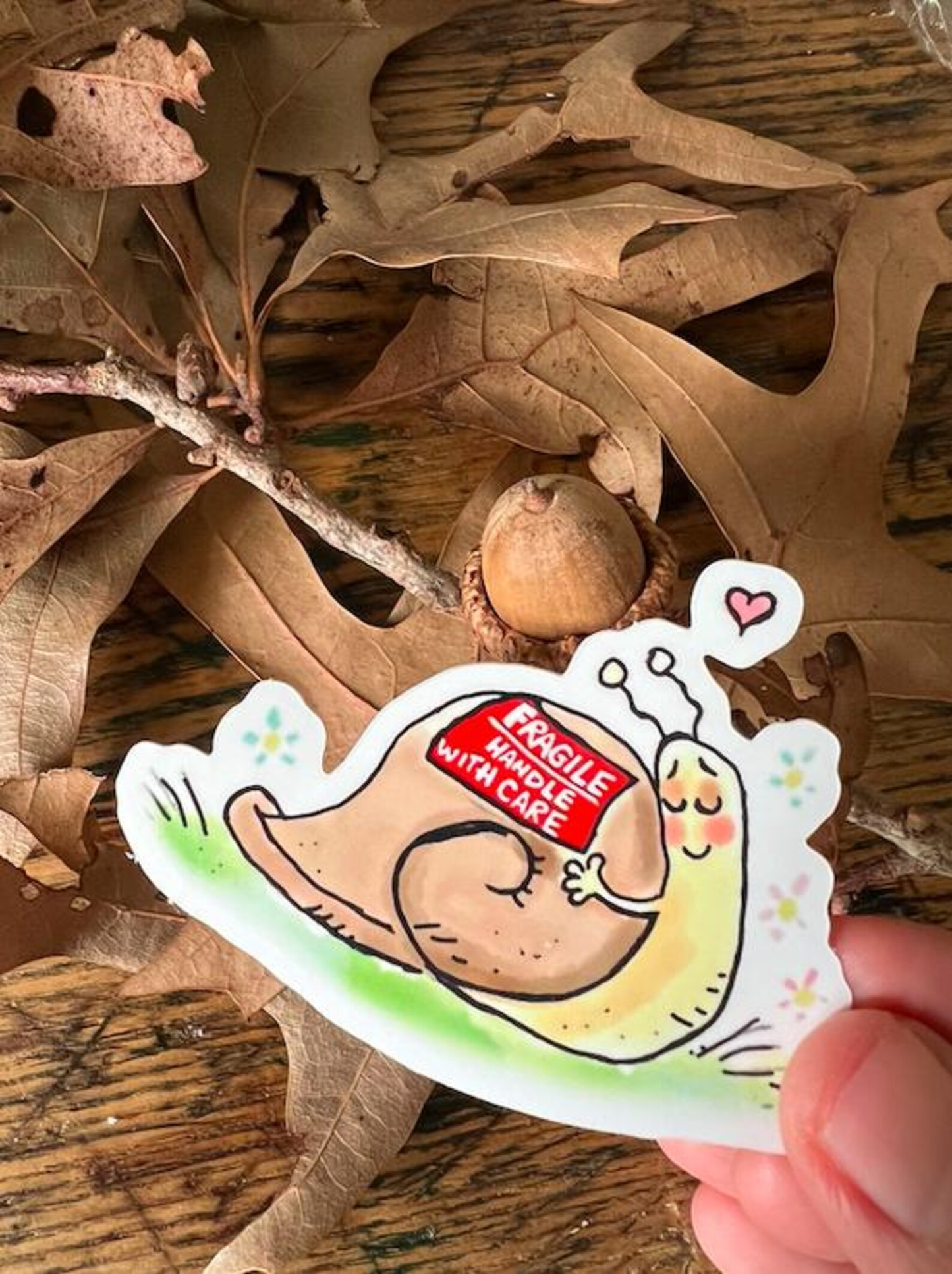 Yogi Snail sticker "Fragile Handle With Care "