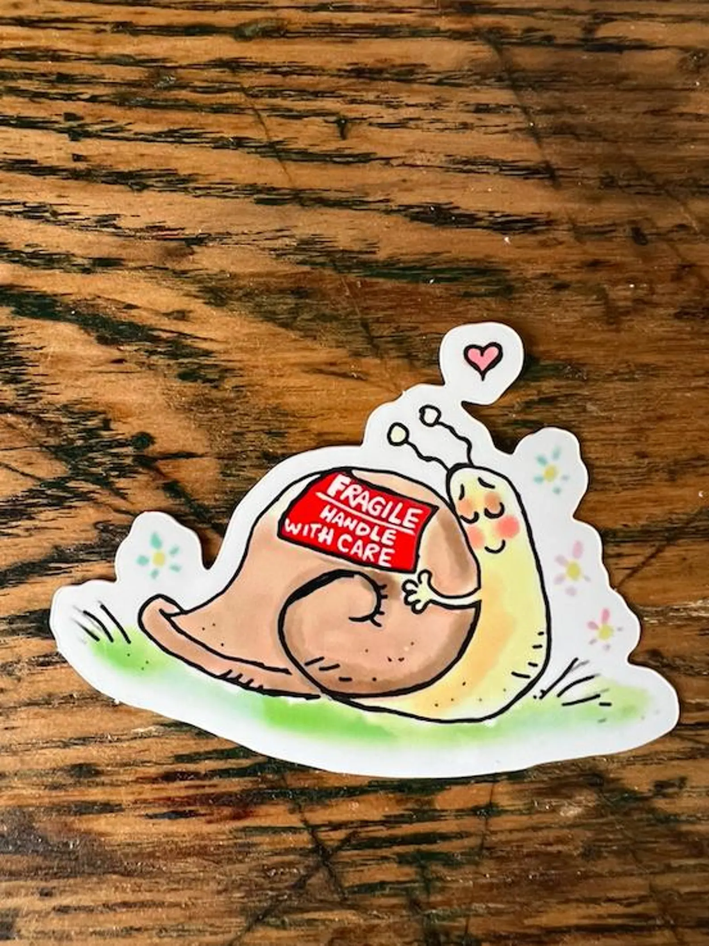 Yogi Snail sticker "Fragile Handle With Care "
